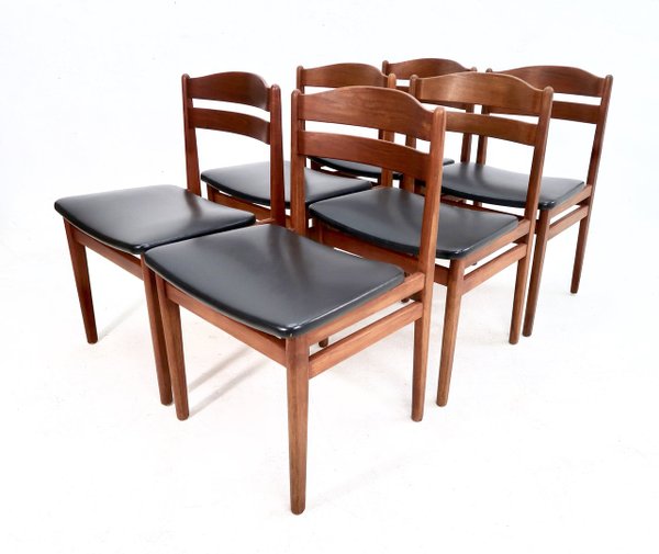 Six Teak Dining Chairs, 1960s