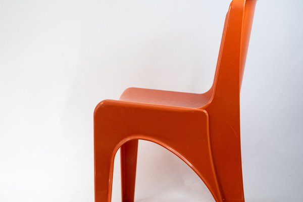 GILAC Design orangene Stapelstühle