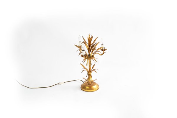 goldene Palmstehleuchte, Hans Kögl, seltenes Fundstück, 50er